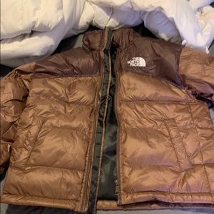 North face brown puffer jacket vintage